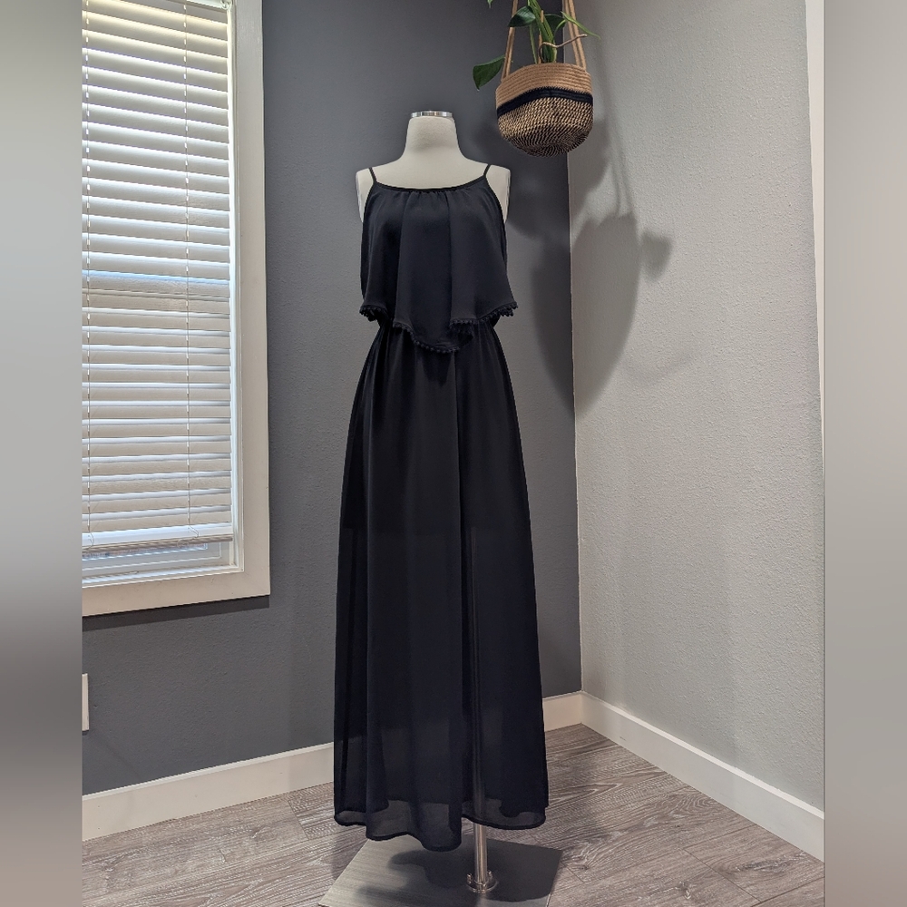 Elegant Black Maxi Dress Size S